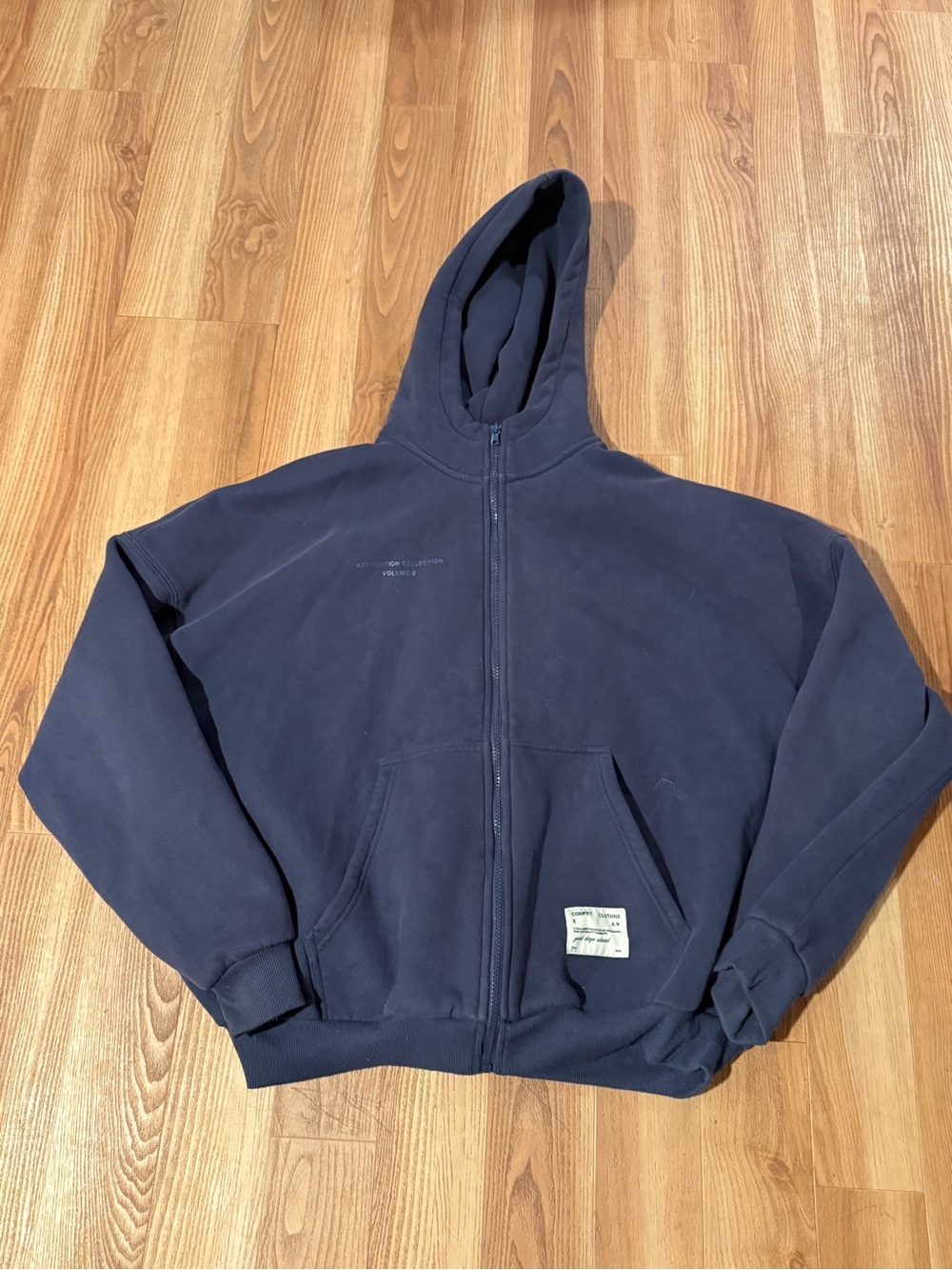 Men's Navy Zip-Up Hoodie Sweatshirt